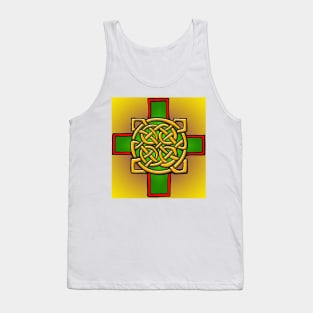 Gold and Green Celtic Cross Tank Top